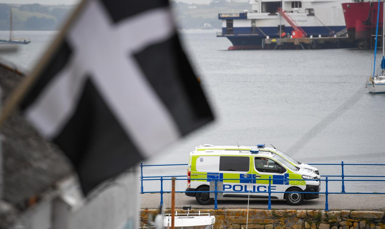 Falmouth police Op Loki with flag.jpg