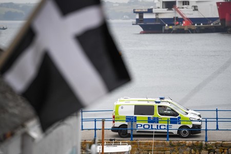 Falmouth police Op Loki with flag.jpg
