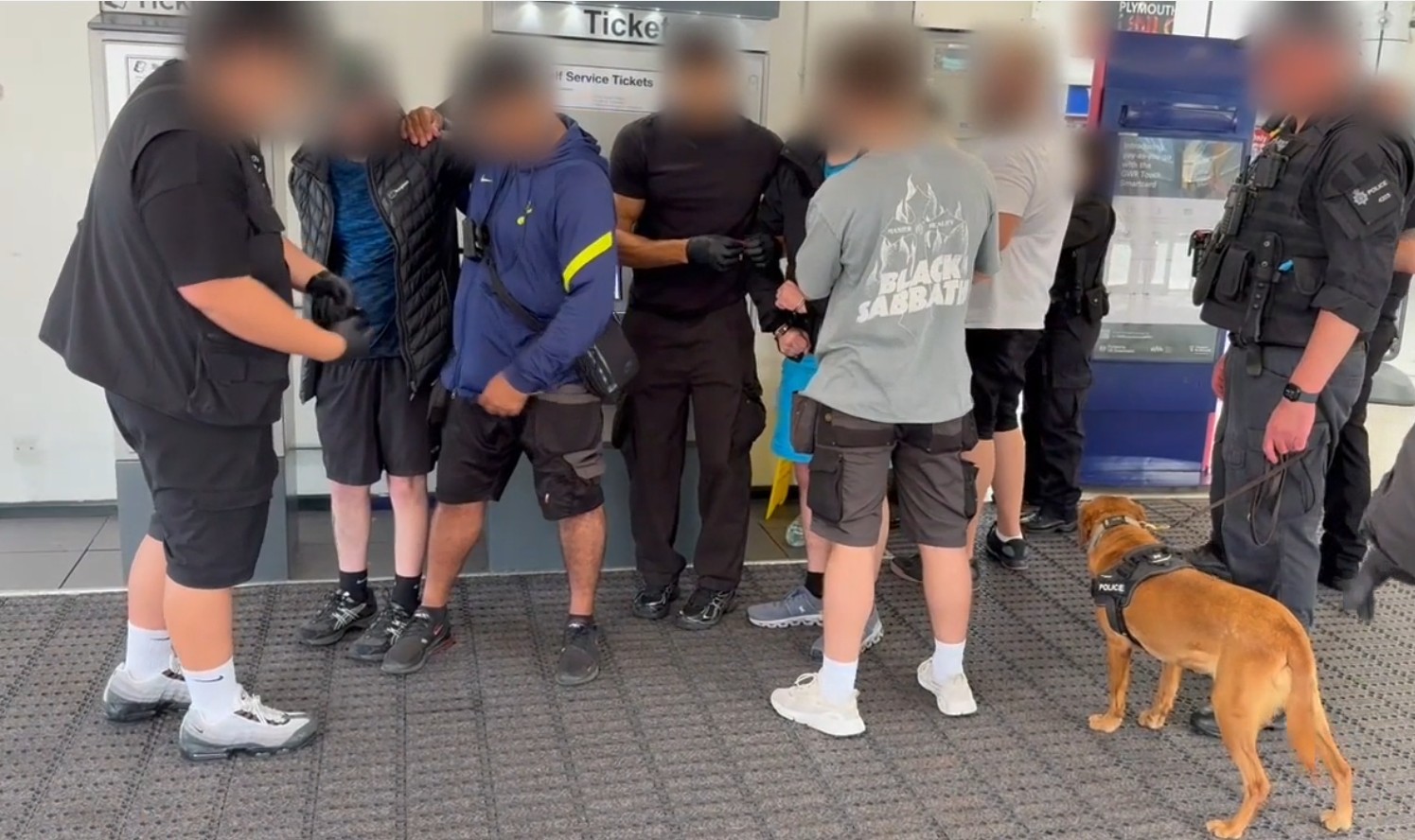 OS15 three arrests at Plymouth Railway Station - DCP with BTP.jpg