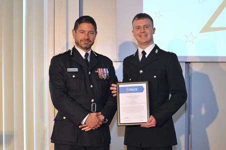 PC Zachary Moss Temporary Chief Constable Jim Colwell.jpg