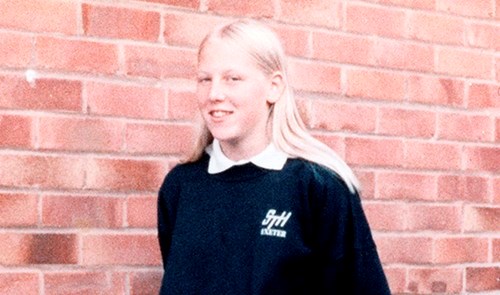 Kate Bushell in her school uniform
